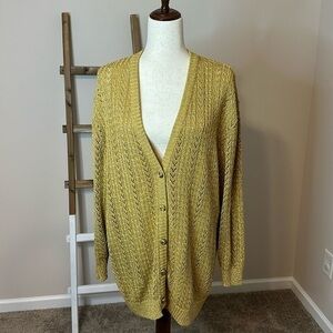 Vintage 1980s Breckenridge II Button Up Cardigan with Decorative Buttons Size 2X